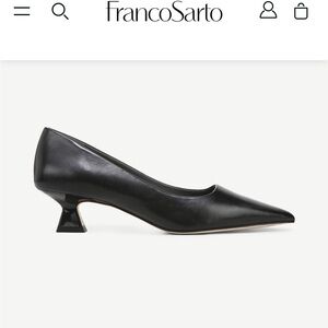 Franco Sarto Black Leather Heel Pumps